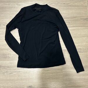 Banana Republic Elegant Black Long Sleeve Sheer Top